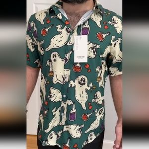 Halloween novelty graphic dress shirt sz S-XL